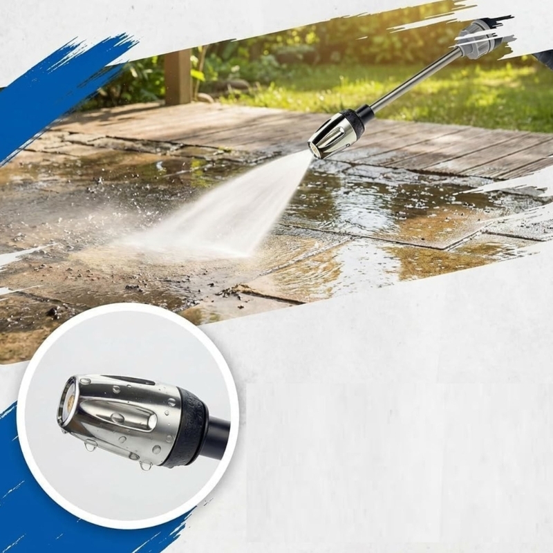 Gardena Hose Comfort - M76E อุปกรณ์เสริมเครื่องฉีดน้ำแรงดันสูงเหมาะสำหรับสายสวนทำความสะอาดกลางแจ้งพร้อมด้ามจับที่สะดวกสบายและการออกแบบน้ำหนักเบา